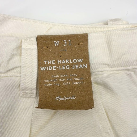 Madewell Harlow Wide-Leg Jean: Airy Denim Edition Tile White size 31 NWT NO670 - Picture 8 of 14